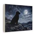 Golden Retriever Silhouette Personalized Canvas | Moonlit Night Wall Art