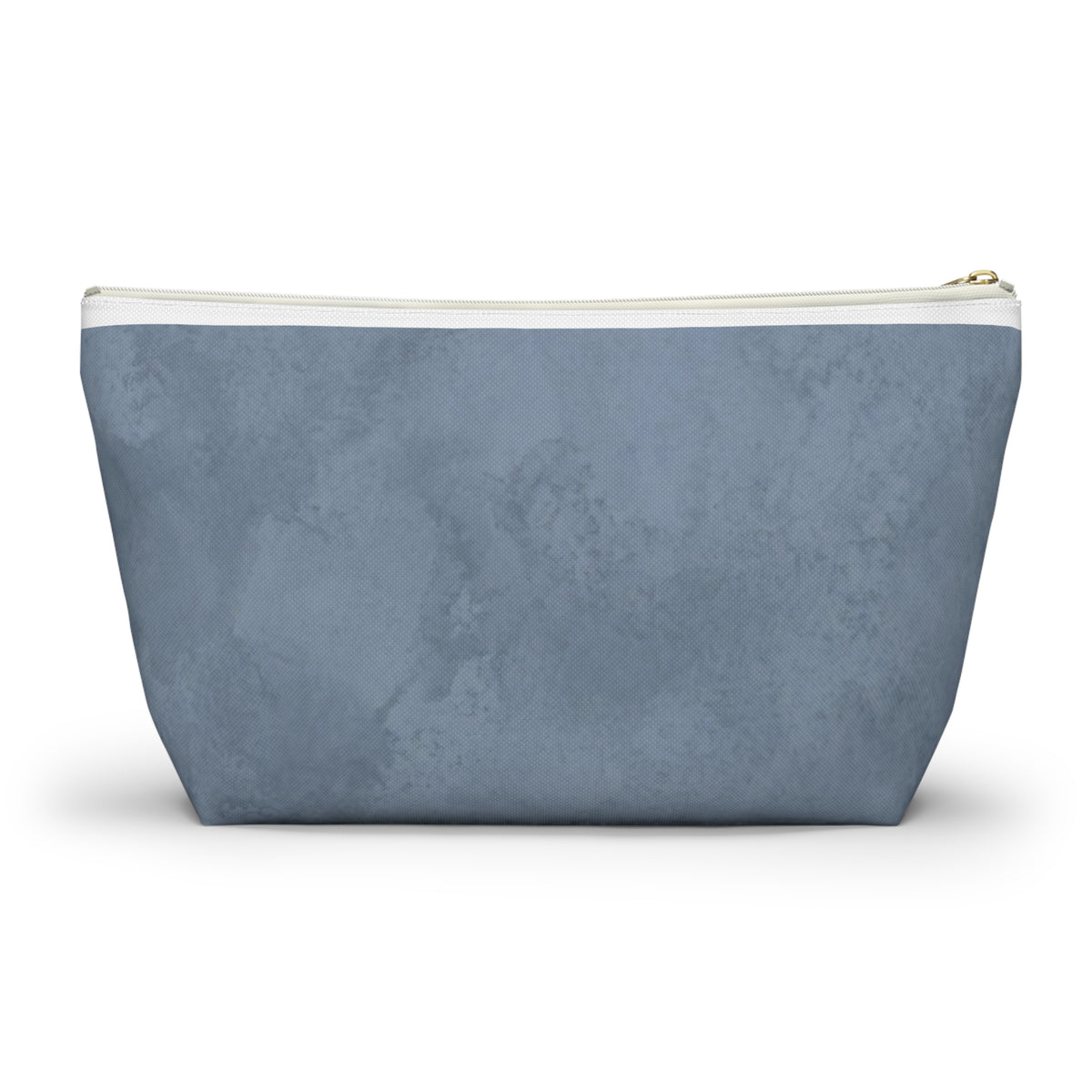 RN Floral Caduceus Dusty Blue Accessory Pouch — T-Bottom Zipper Bag