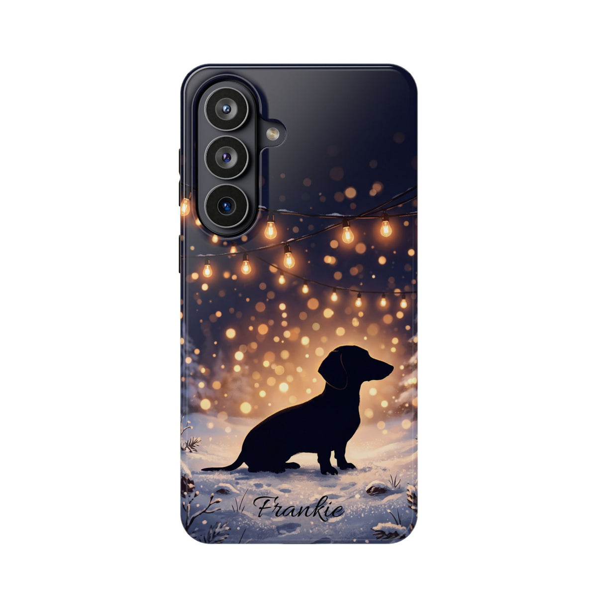 Personalized Dachshund Golden Sparks Phone Case — Wireless Charging Cover