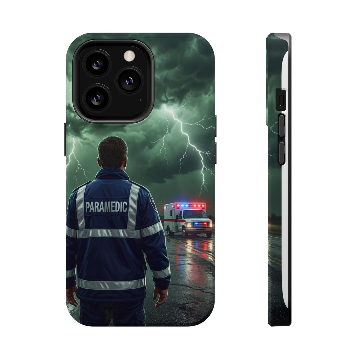 Paramedic Green Storm Phone Case — Magnetic Wireless Charging Cover