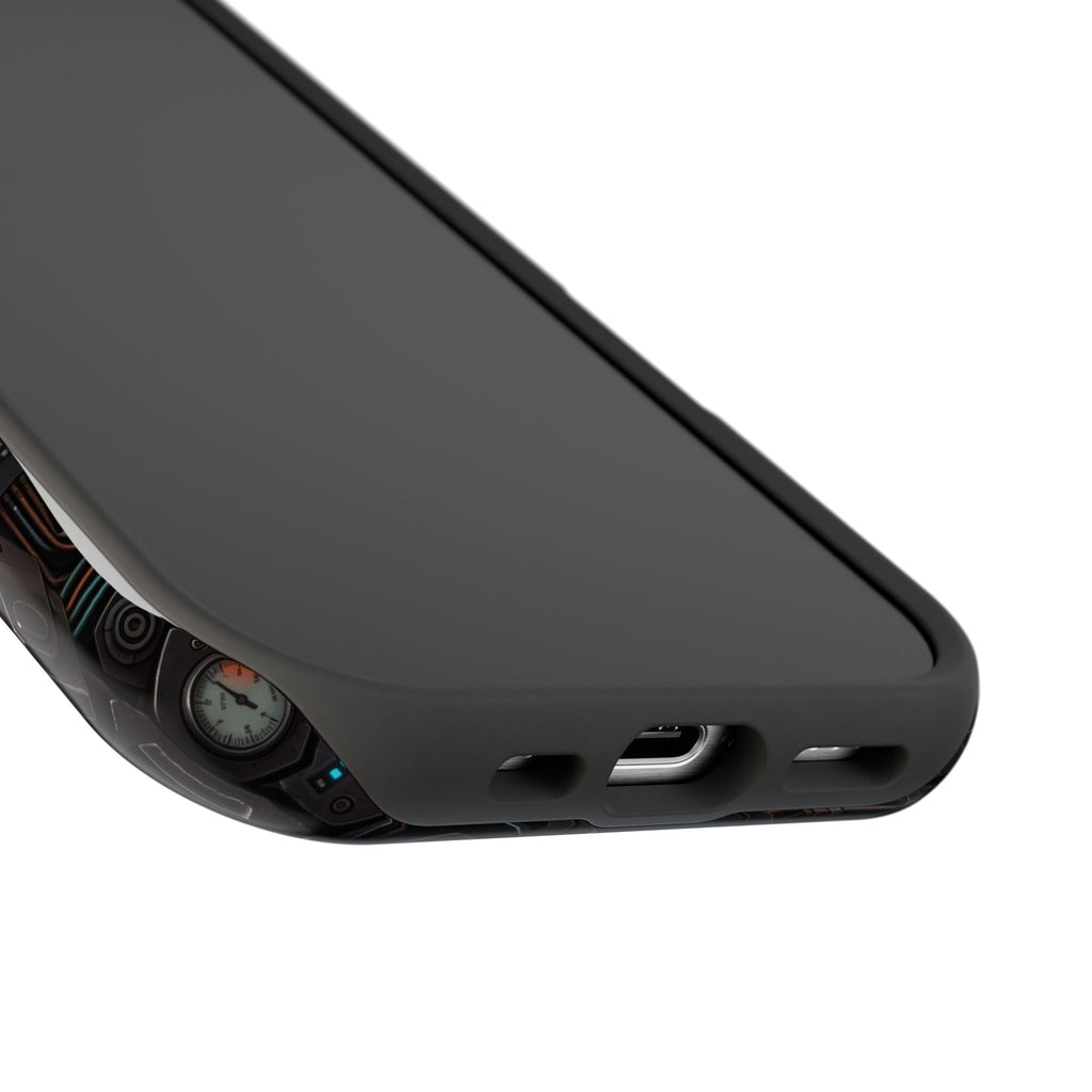Mech Armor Phone Case — Industrial Circuit Wireless Charging Cover