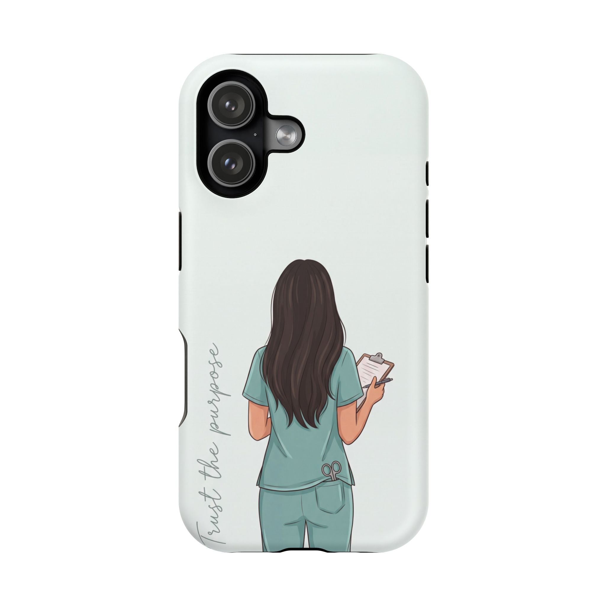 Nurse Illustration Phone Case — Impact-Resistant Wireless Charging Cover
