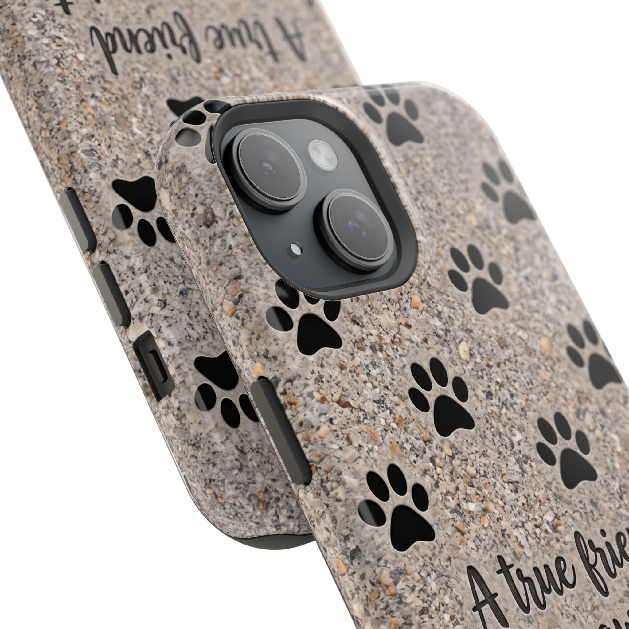 A True Friend Leaves Paw Prints Phone Case — Impact-Resistant Wireless Charging Cover