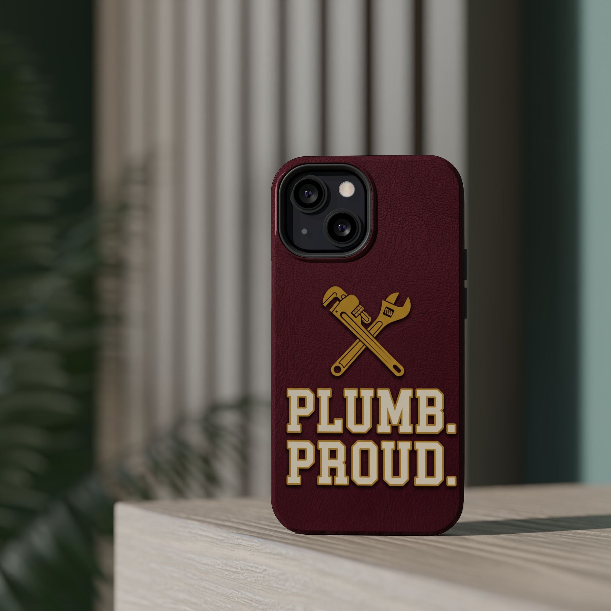 Plumb. Proud. Phone Case — Crossed Wrenches Wireless Charging Cover