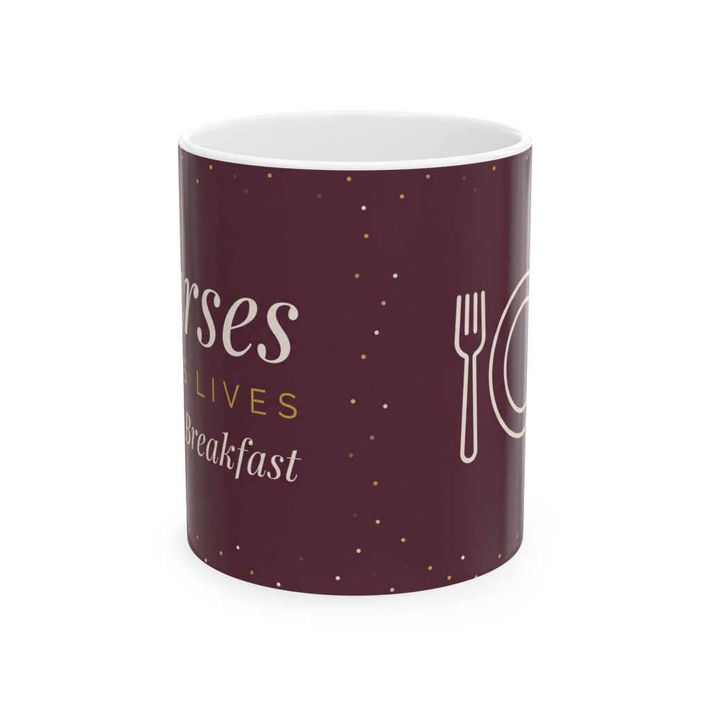Nurse Mug – Nurses saves lives before breakfast – Funny Nurse Mug – Coffee Mug for Nurses – ER Nurse Gift