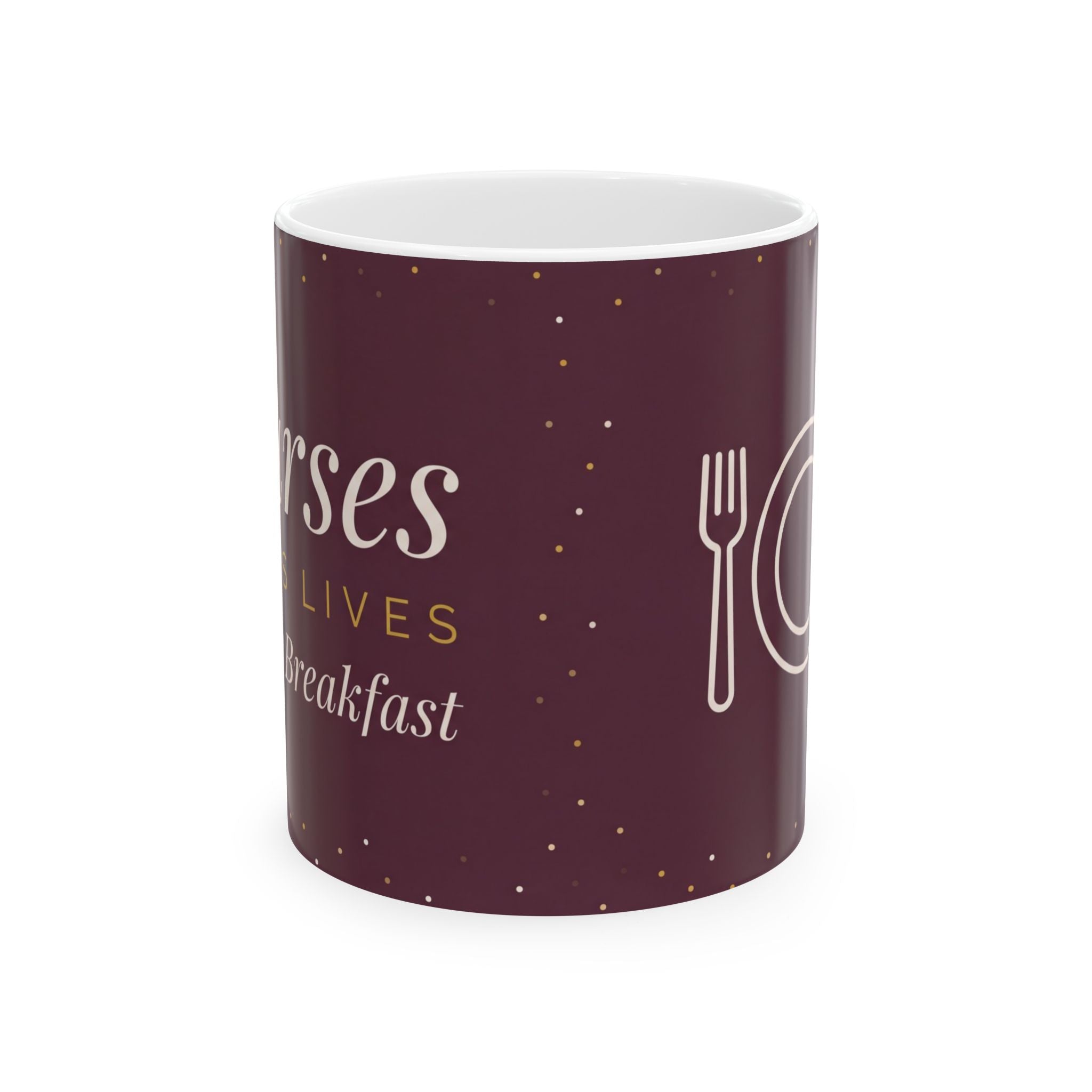 Nurse Mug – Nurses saves lives before breakfast – Funny Nurse Mug – Coffee Mug for Nurses – ER Nurse Gift