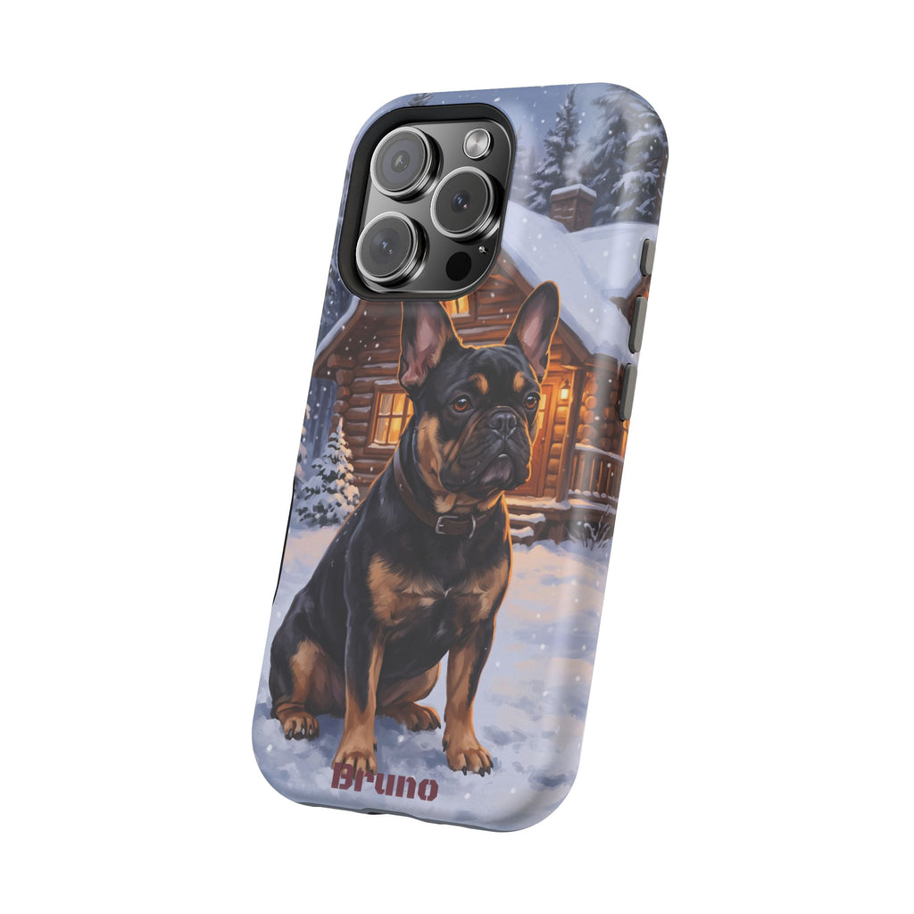 Personalized French Bulldog Cozy Cabin Phone Case — Wireless Charging Cover