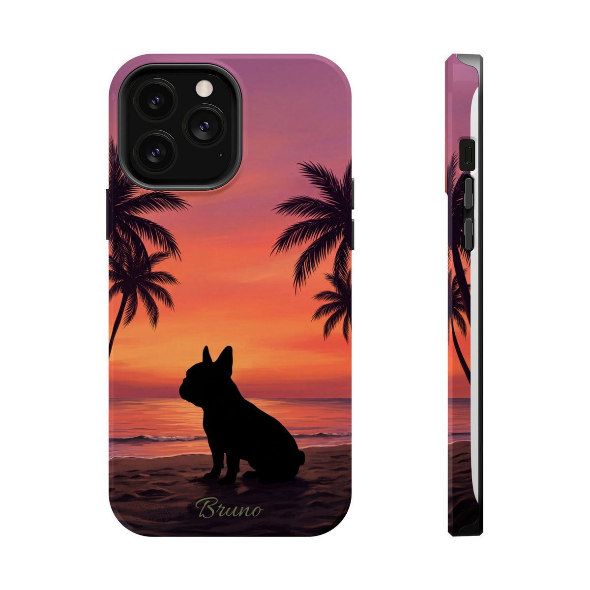 Personalized French Bulldog Tropical Beach Phone Case — Wireless Charging Cover