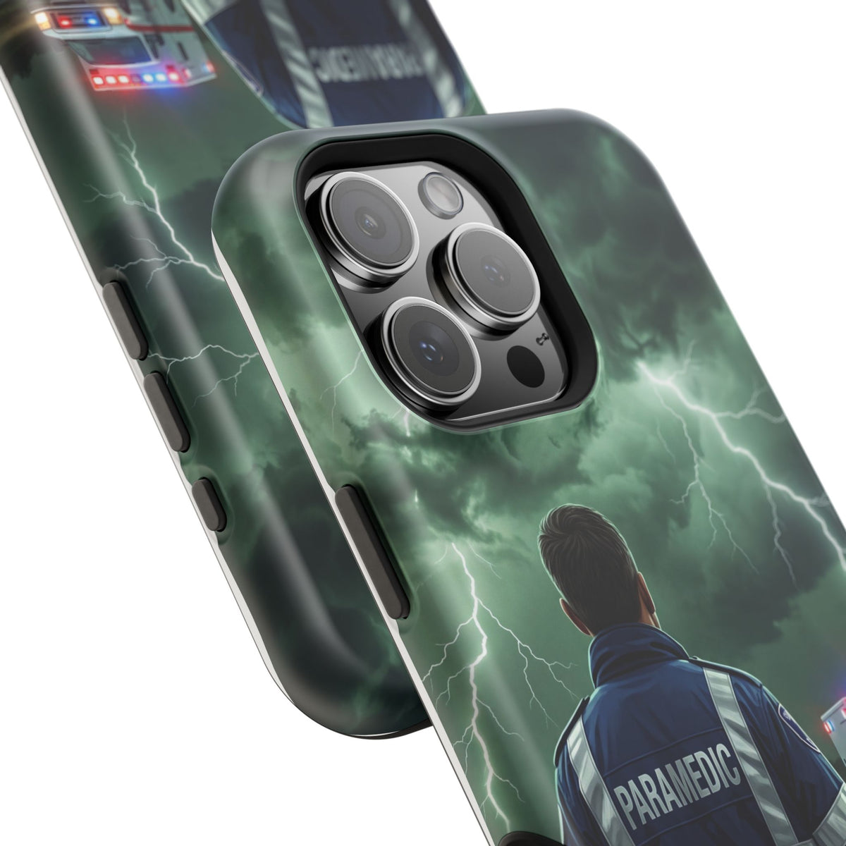 Paramedic Green Storm Phone Case — Magnetic Wireless Charging Cover