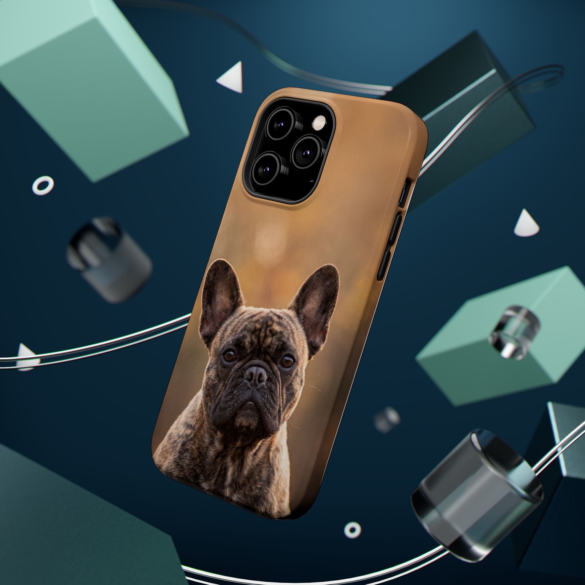 Brindle French Bulldog Phone Case — Impact-Resistant Wireless Charging Cover