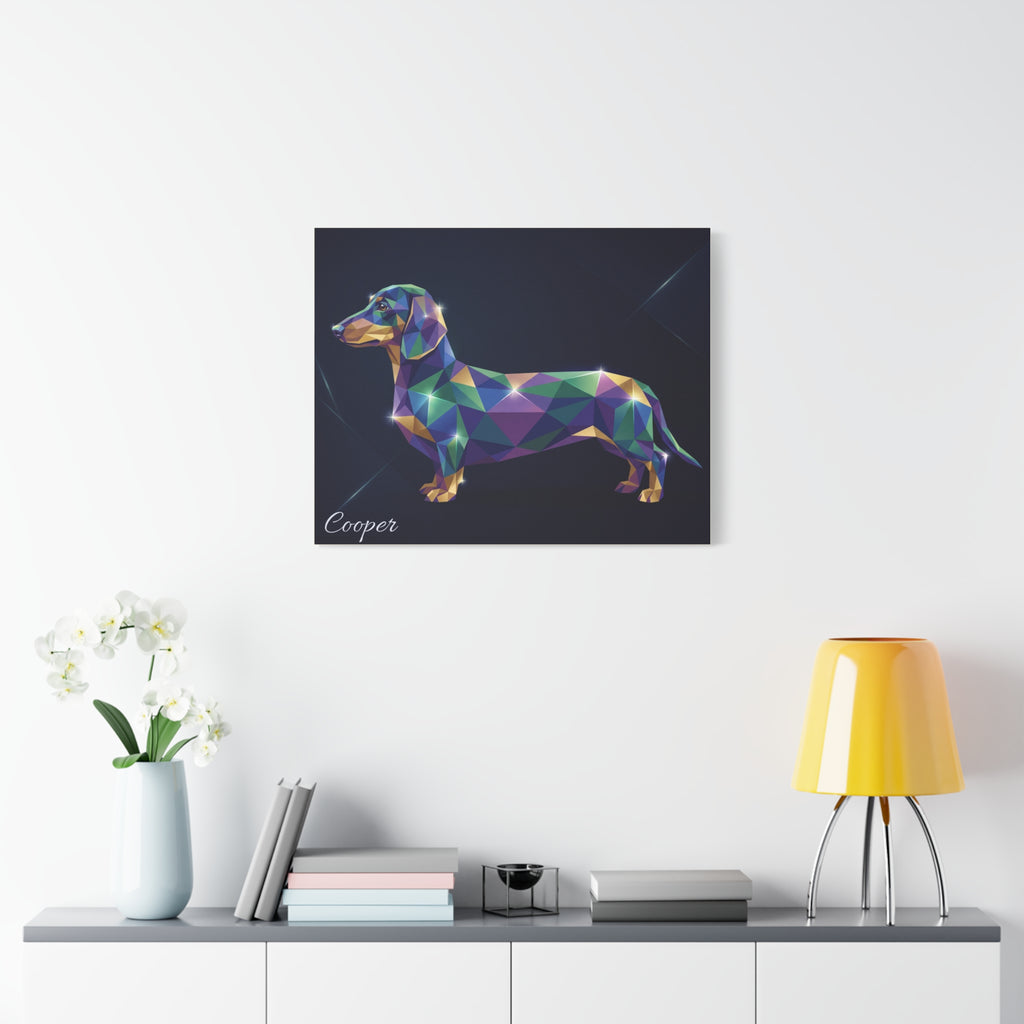Dachshund Personalized Canvas | Crystal Prism Geometric Wall Art