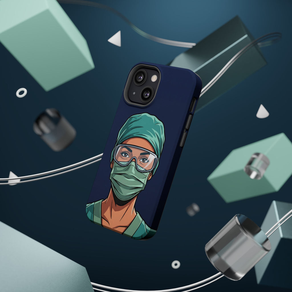 Bold Nurse Portrait Phone Case — Magnetic Wireless Charging Cover
