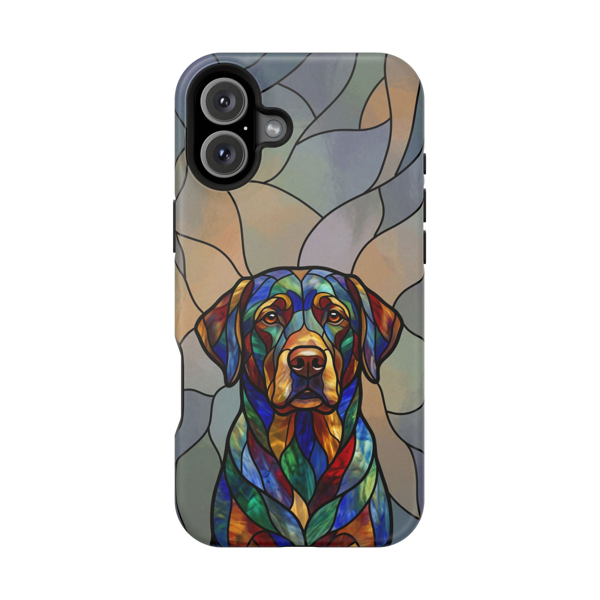 Stained Glass Labrador Phone Case — Tough Magnetic Case with Wireless Charging