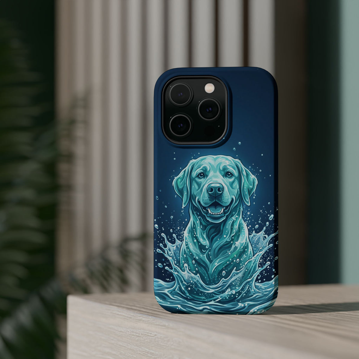 Water Splash Labrador Phone Case — Tough Magnetic Case with Wireless Charging