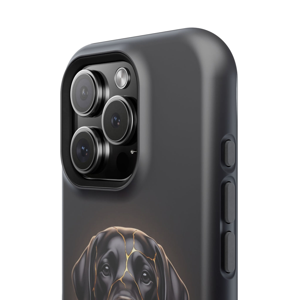 Personalized Obsidian Kintsugi Labrador Phone Case — Tough Magnetic Case with Wireless Charging