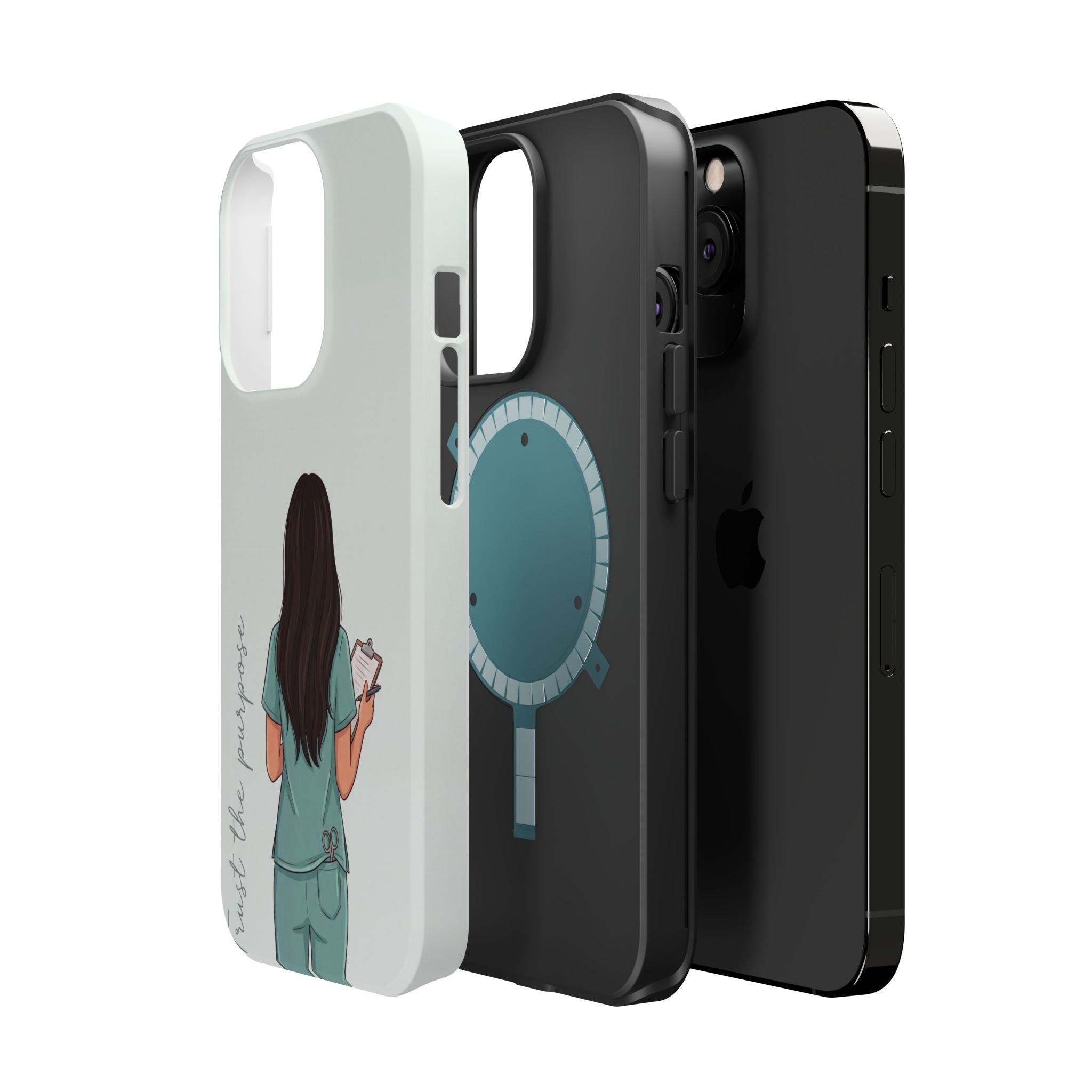 Nurse Illustration Phone Case — Impact-Resistant Wireless Charging Cover