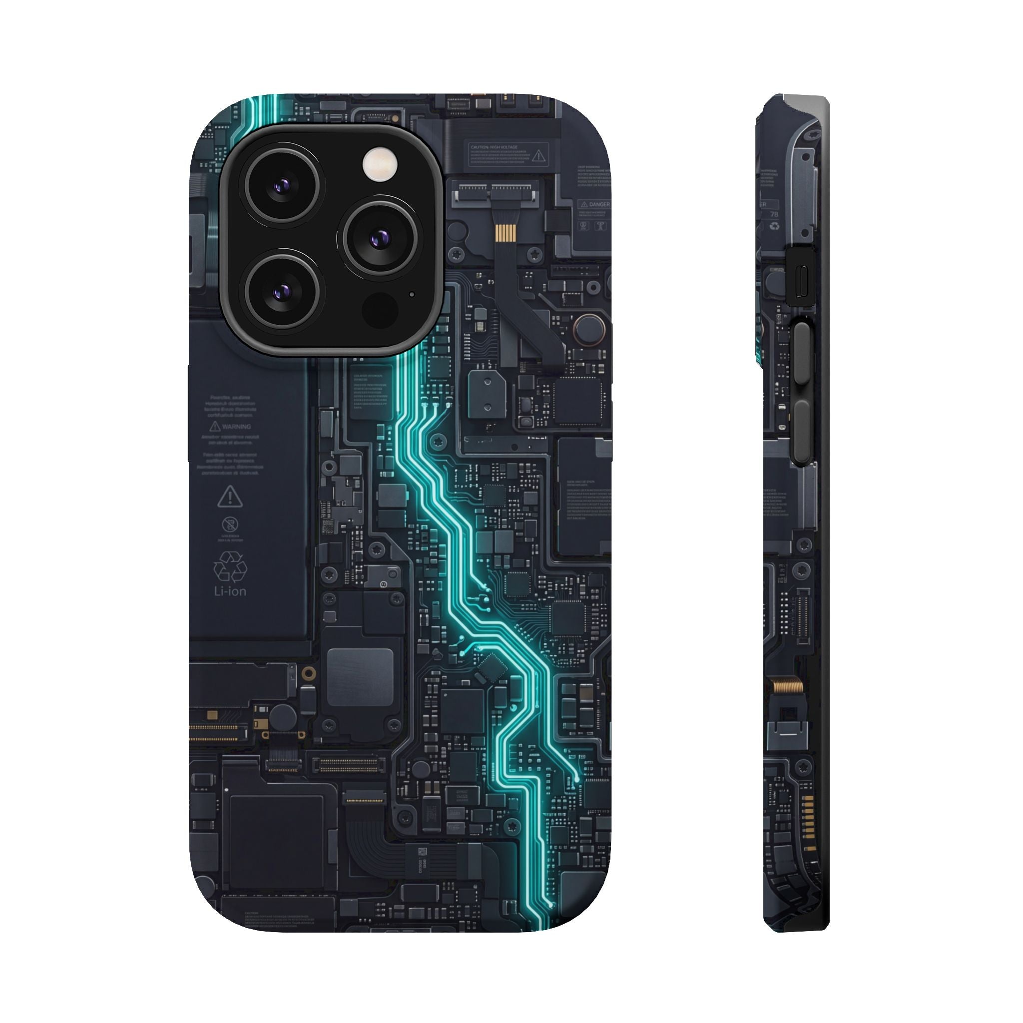 Cyan Bolt Electrician Phone Case — Electric Circuit Wireless Charging Cover