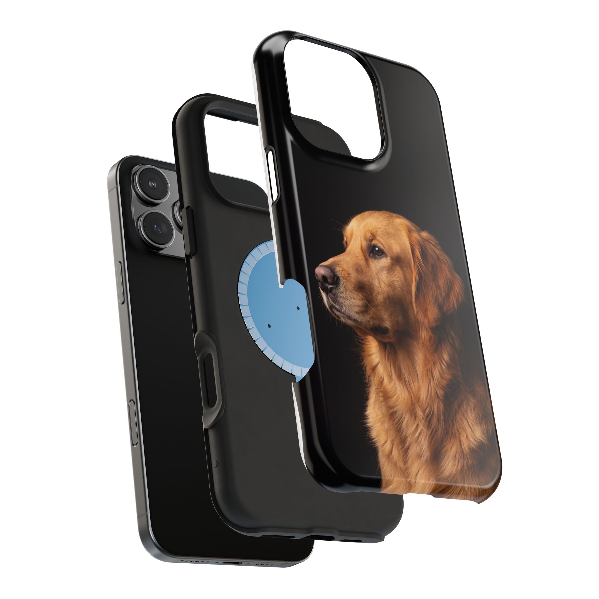 Golden Retriever Portrait Phone Case — Impact-Resistant Wireless Charging Cover