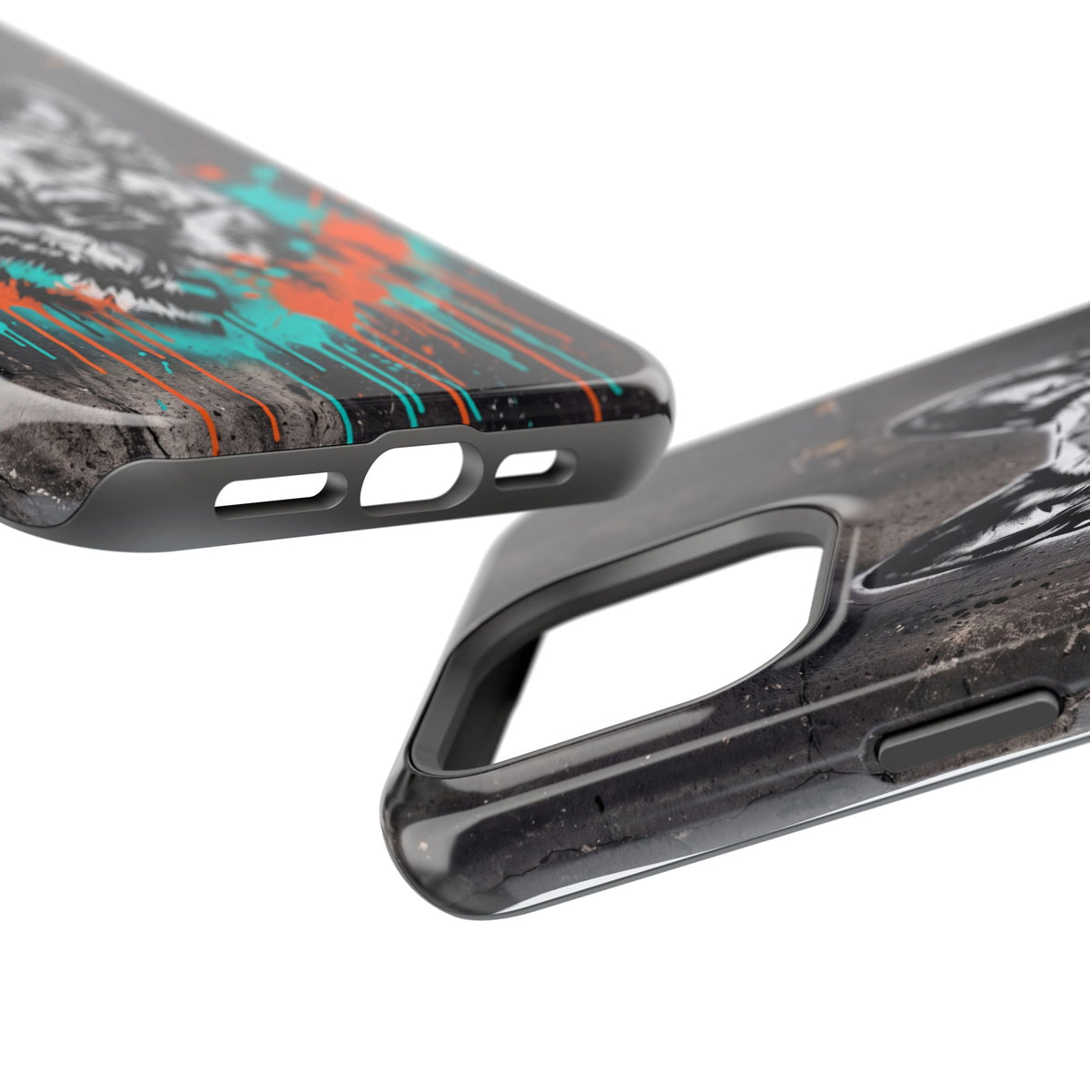 German Shepherd Phone Case | Graffiti Street Art — Tough Magnetic Case with Wireless Charging