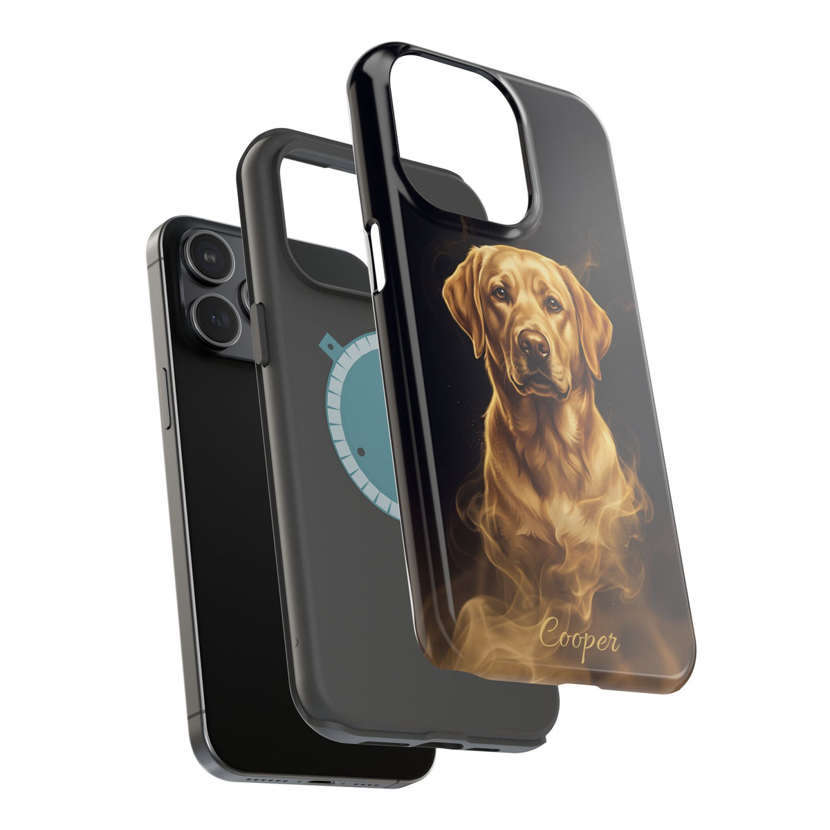 Personalized Gold Smoke Labrador Phone Case — Tough Magnetic Case with Wireless Charging
