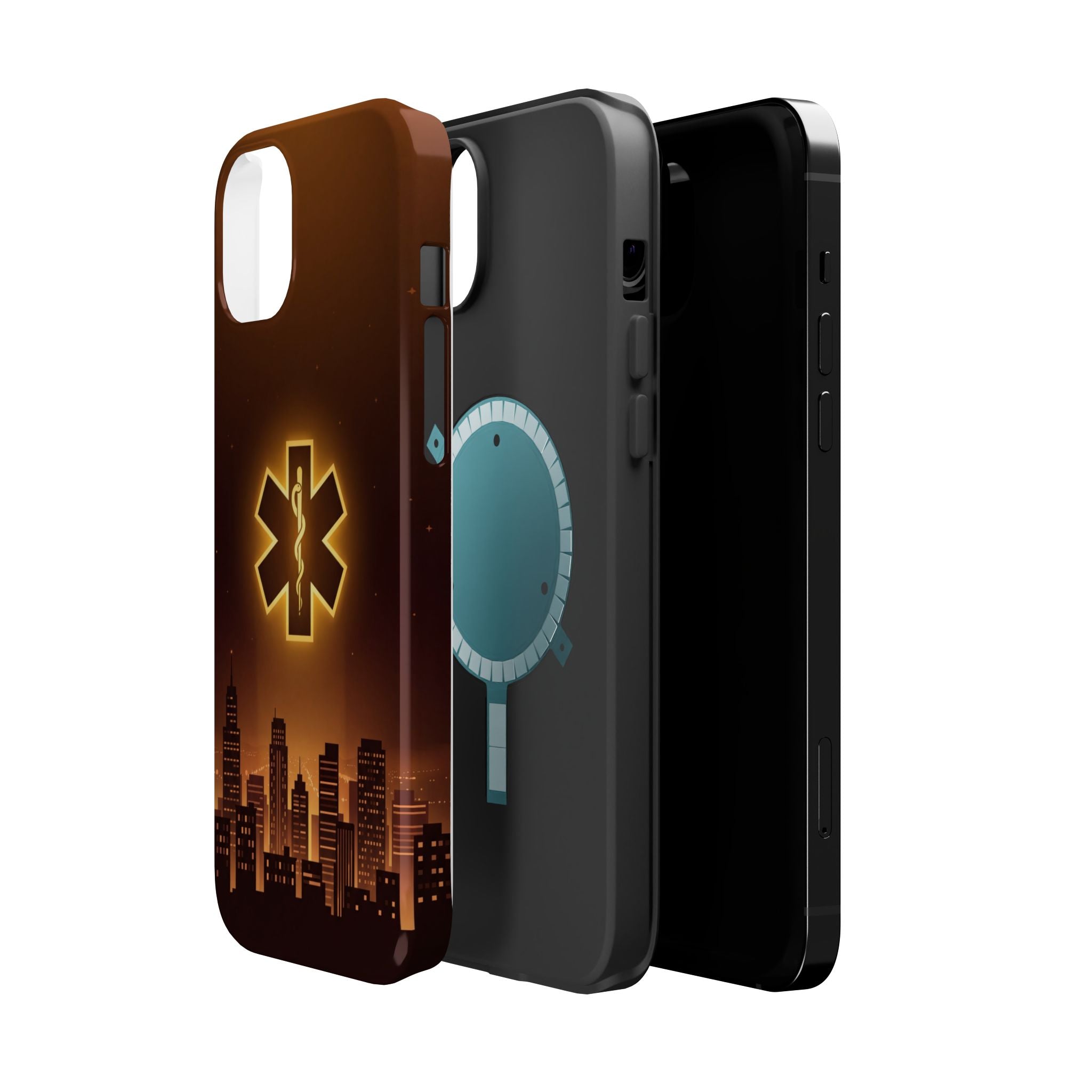 Paramedic/EMT Skyline Phone Case — Magnetic Wireless Charging Cover
