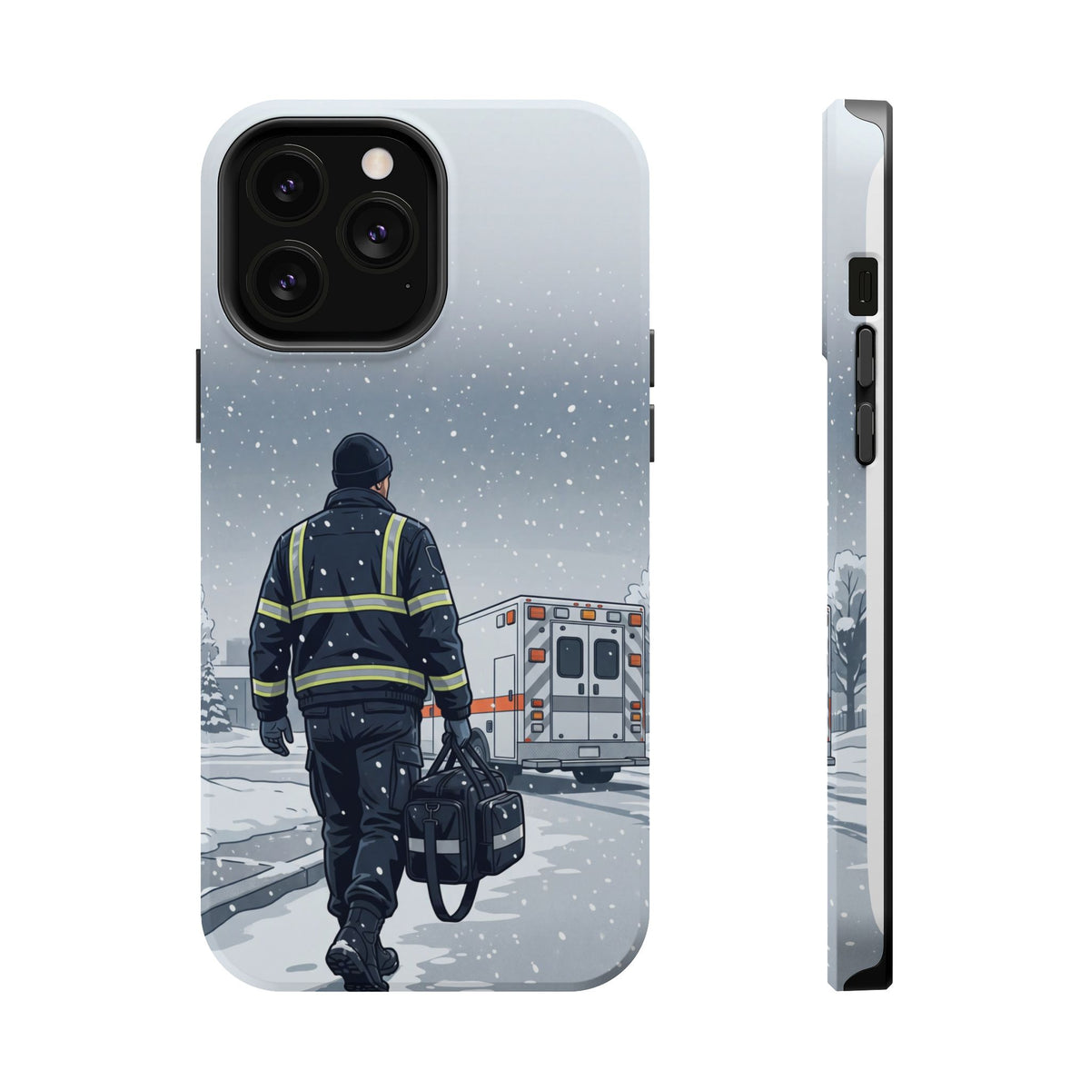 Bold Paramedic/EMT Portrait Phone Case — Magnetic Wireless Charging Cover