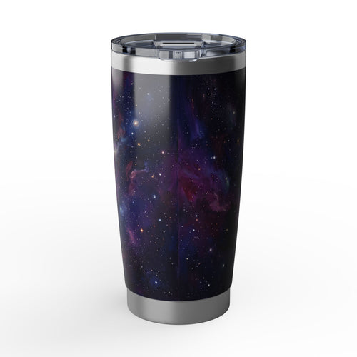 Dachshund Purple Galaxy Stainless Tumbler — 20 oz Personalized Travel Mug with Black & Tan Cosmic Design