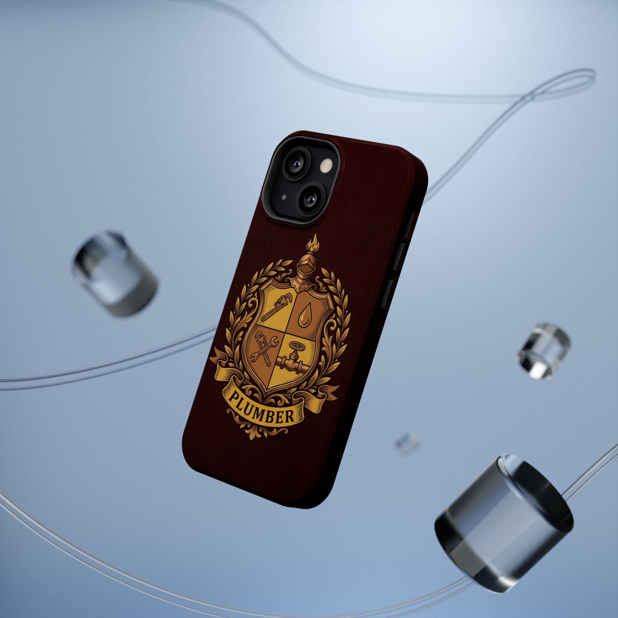 Plumber Crest Phone Case — Heraldic Shield Wireless Charging Cover
