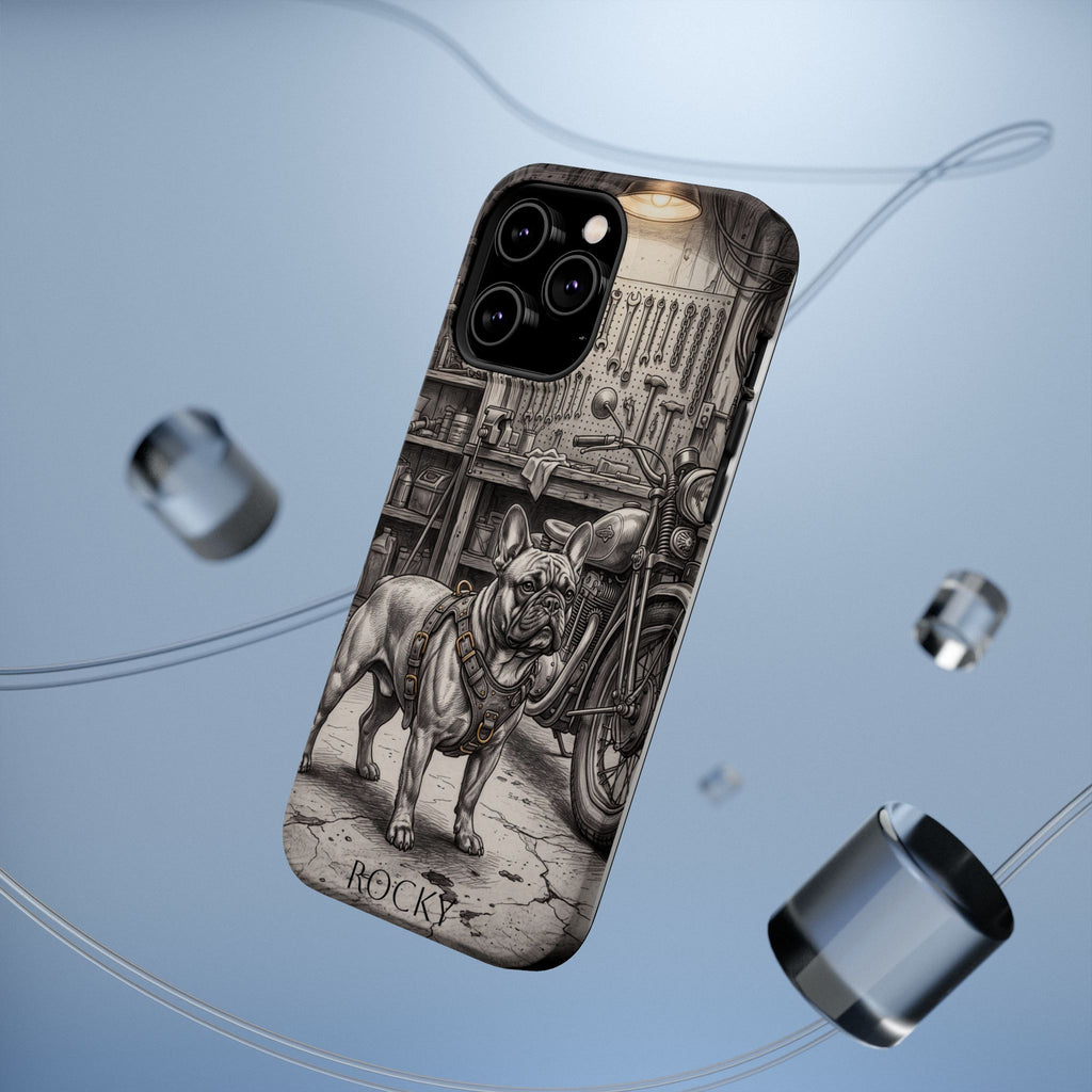 Personalized French Bulldog Vintage Street Phone Case — Wireless Charging Cover