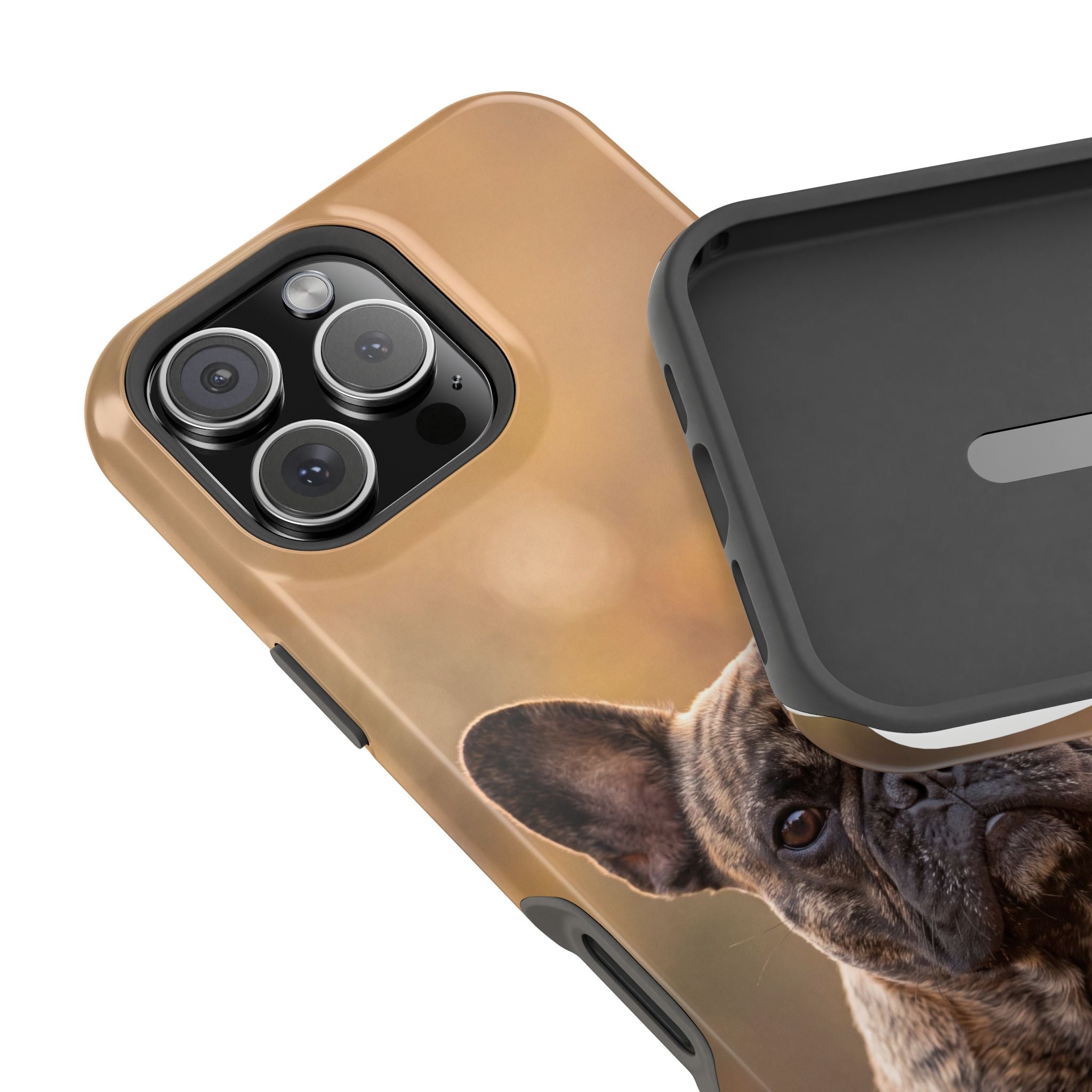 Brindle French Bulldog Phone Case — Impact-Resistant Wireless Charging Cover
