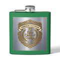Flask — "Commercial Electrician: Office Circuits & Voltage" (Shield Badge) 6oz Stainless Steel Hip Flask