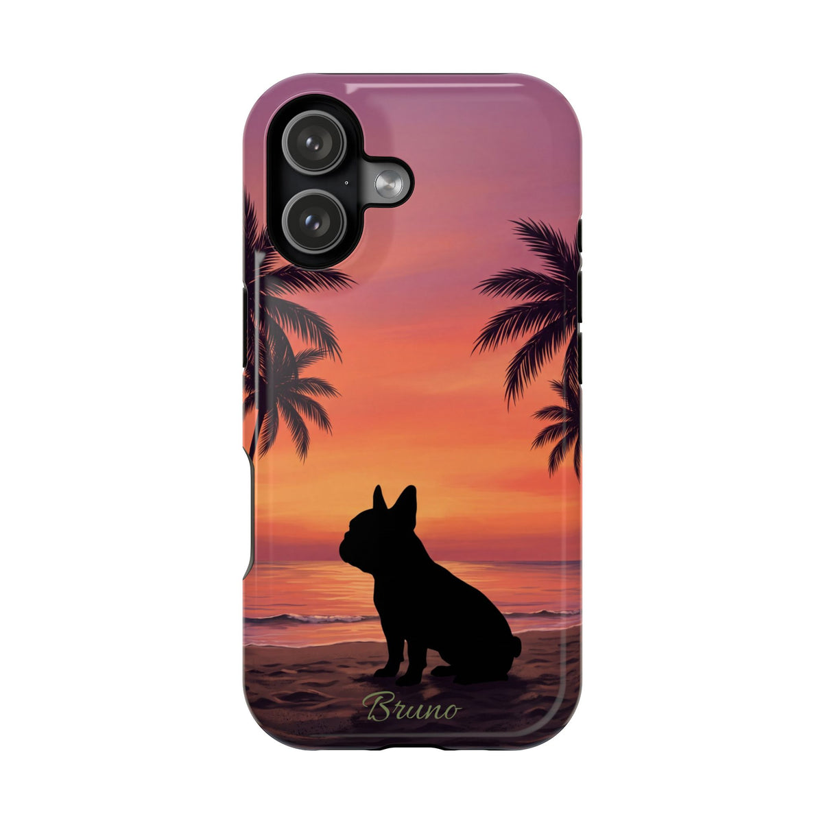 Personalized French Bulldog Tropical Beach Phone Case — Wireless Charging Cover