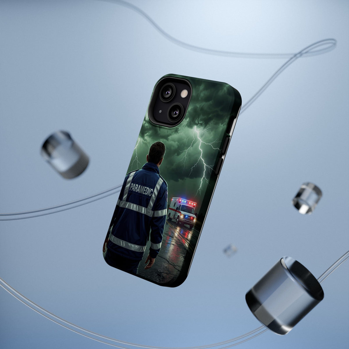Paramedic Green Storm Phone Case — Magnetic Wireless Charging Cover