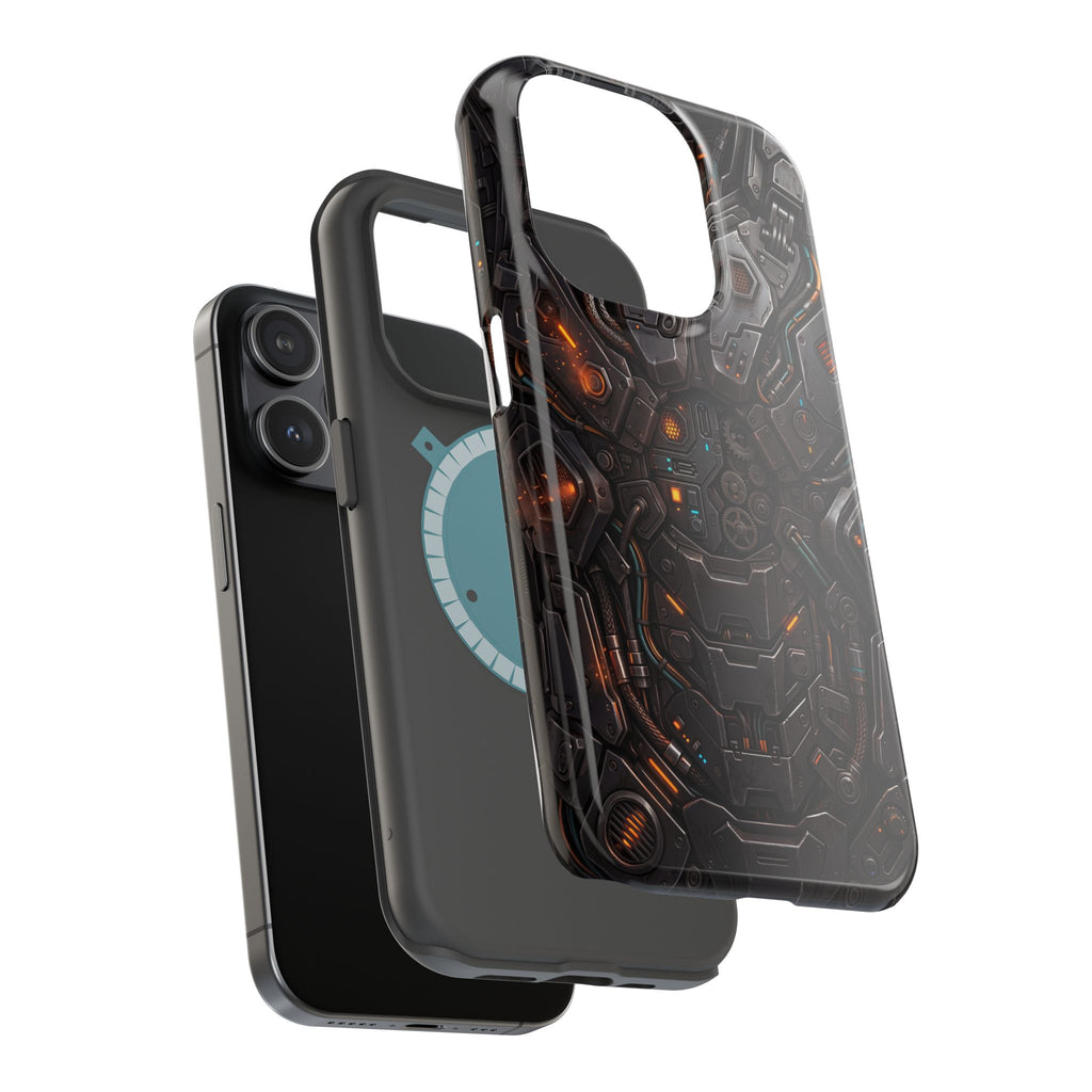Mech Armor Phone Case — Industrial Circuit Wireless Charging Cover