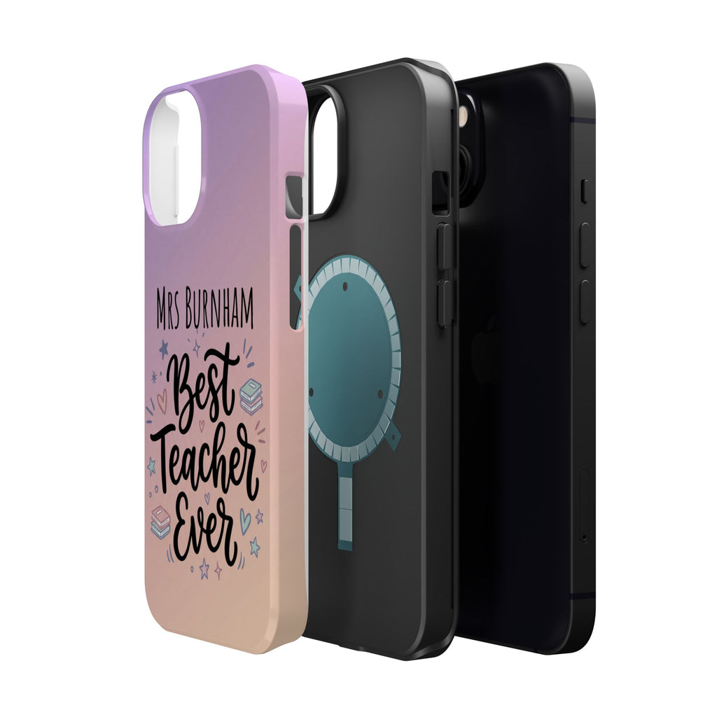 Best Teacher Ever Personalized Phone Case — Wireless Charging Cover