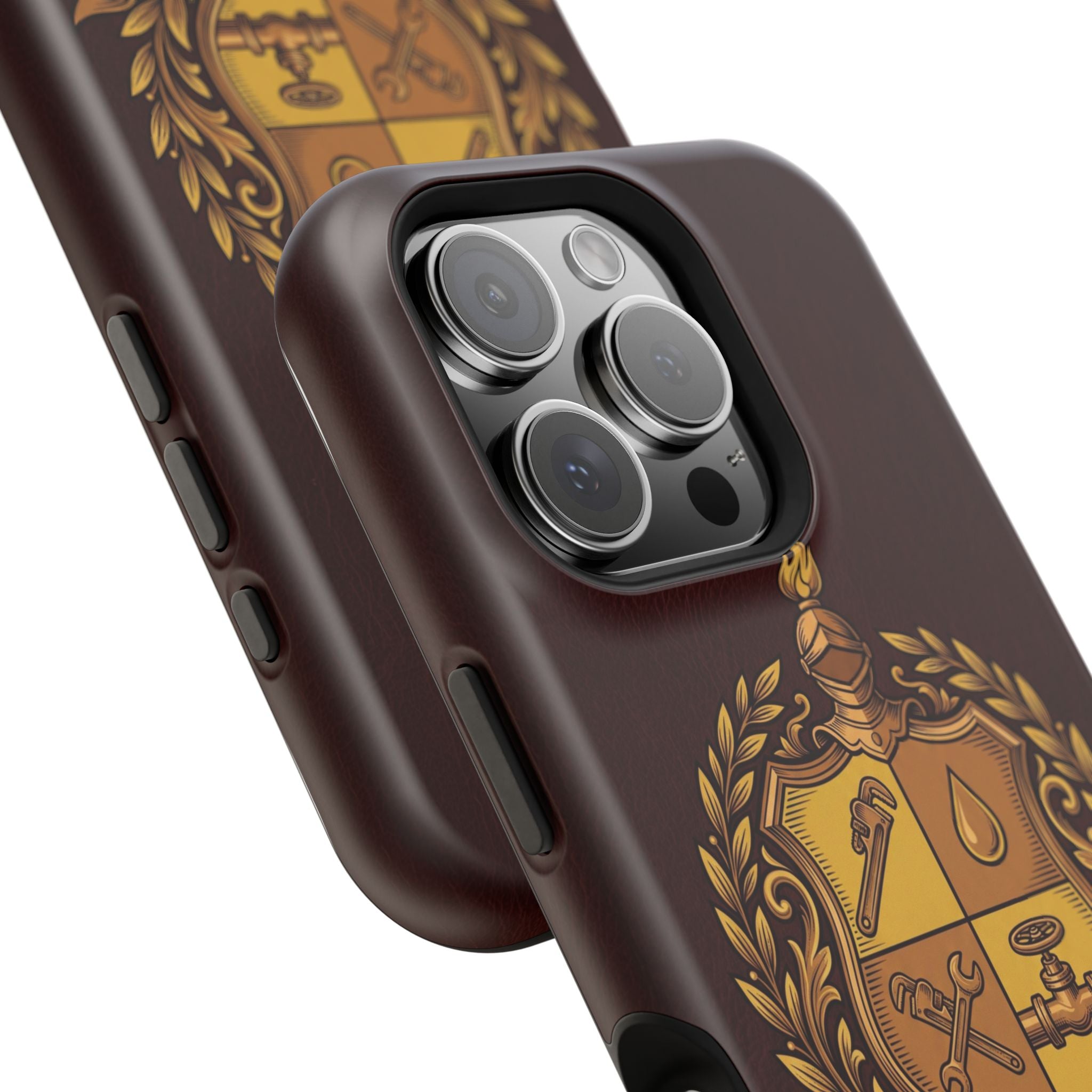 Plumber Crest Phone Case — Heraldic Shield Wireless Charging Cover