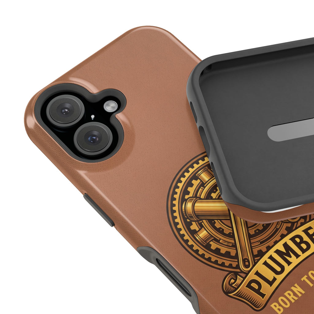 Plumber Born to Build Phone Case — Badge Wireless Charging Cover