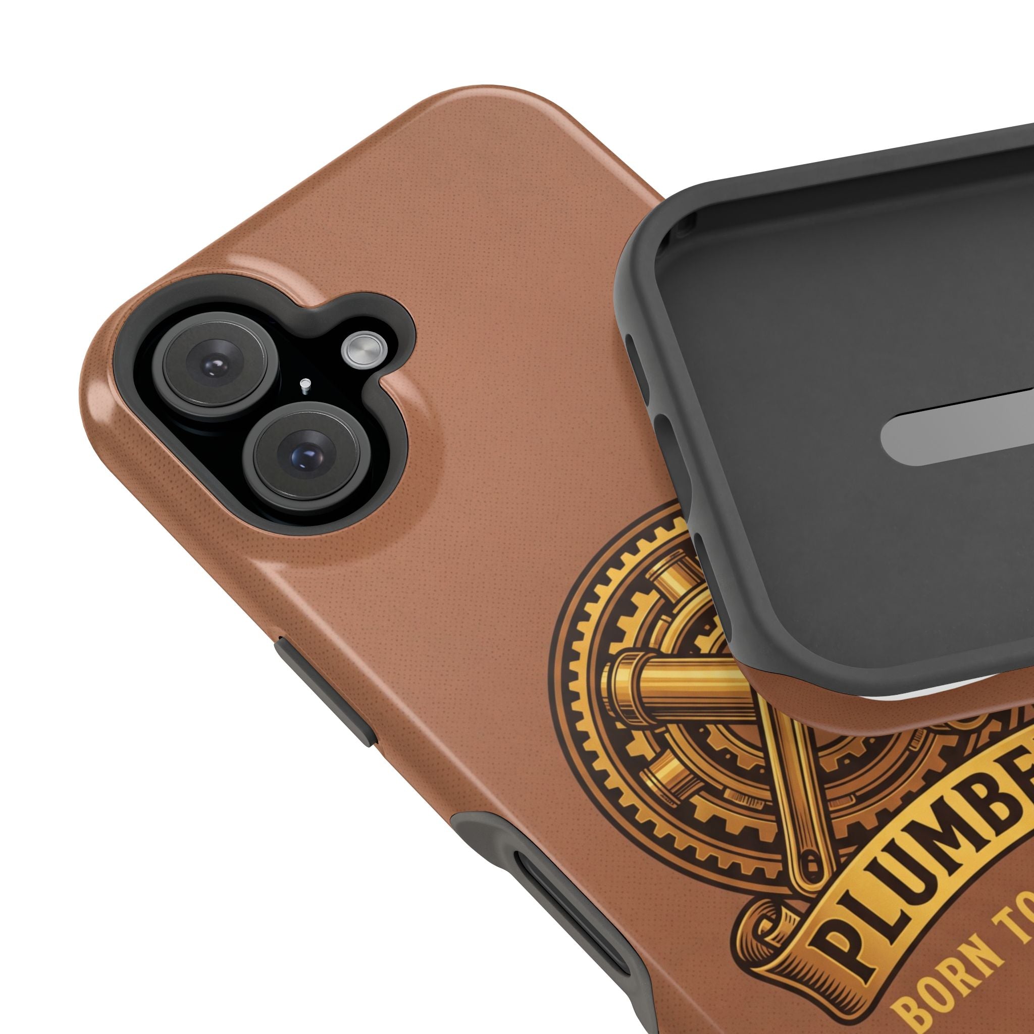 Plumber Born to Build Phone Case — Badge Wireless Charging Cover