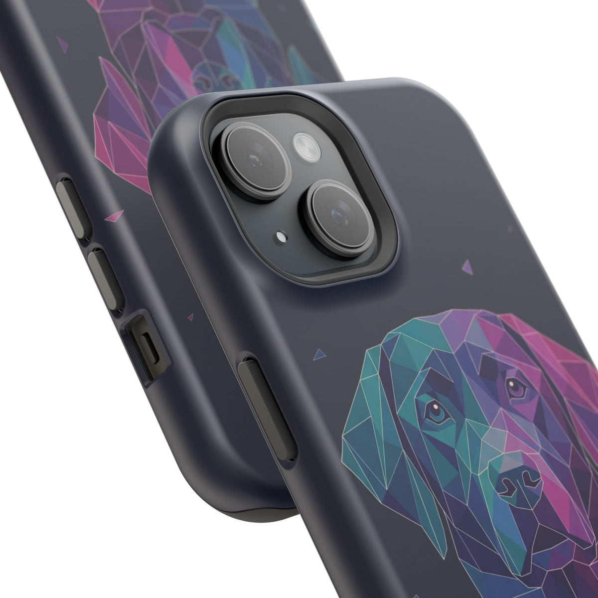 Geometric Labrador Phone Case — Tough Magnetic Case with Wireless Charging