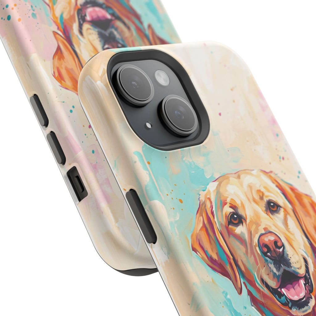 Yellow Labrador Colour Splash Phone Case — Tough Magnetic Case with Wireless Charging