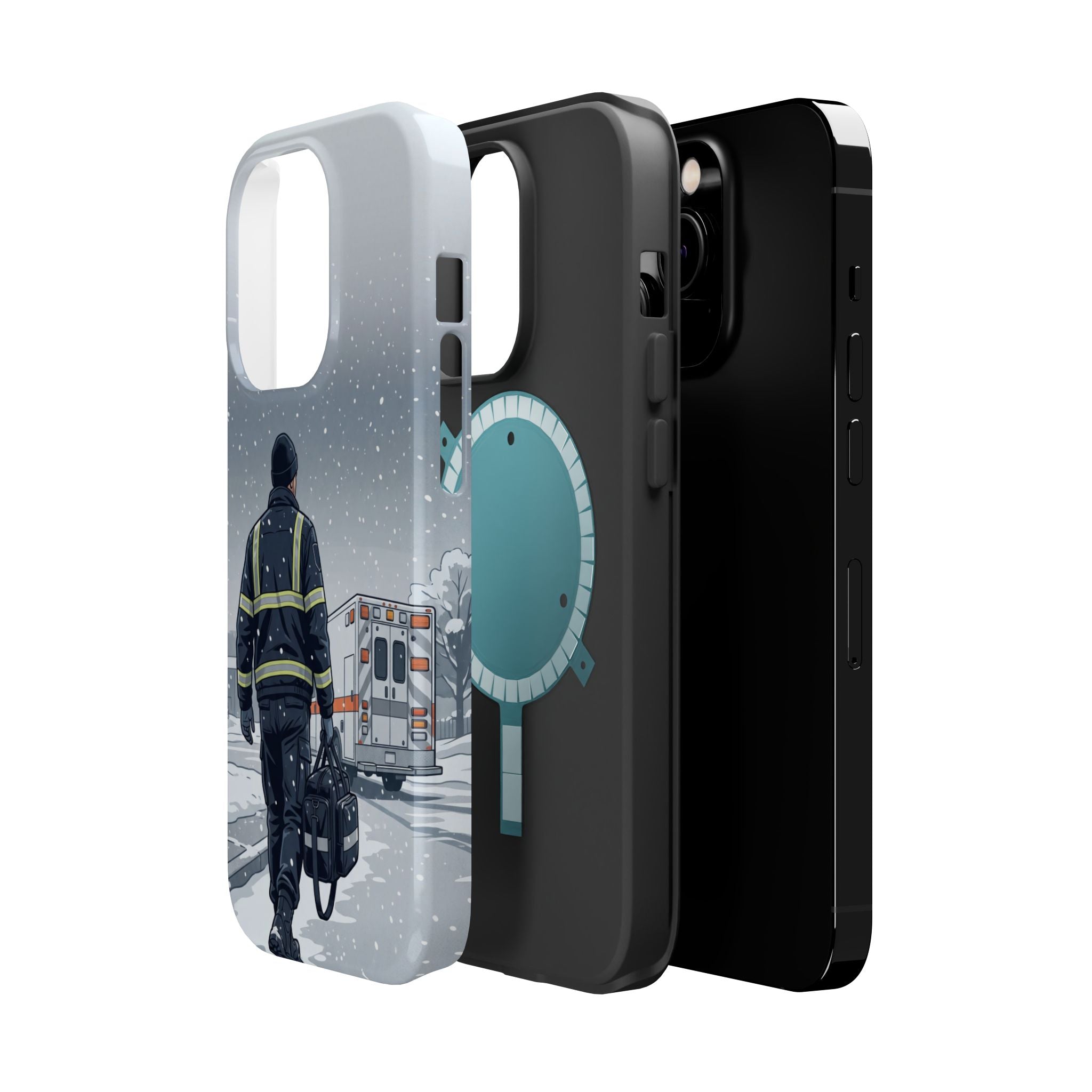 Bold Paramedic/EMT Portrait Phone Case — Magnetic Wireless Charging Cover