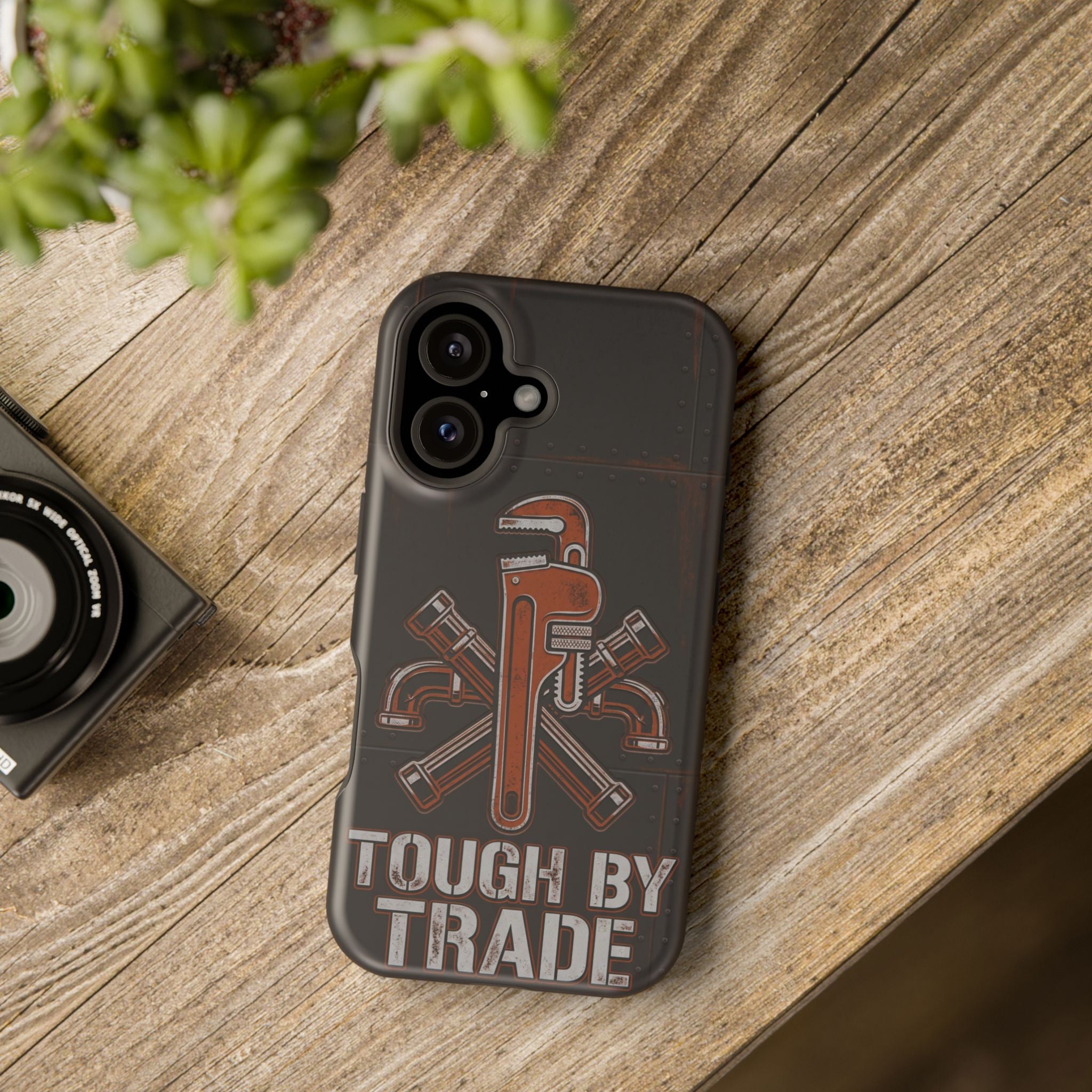 Tough By Trade Phone Case — Crossed Wrenches Wireless Charging Cover