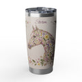 Horse Personalized Tumbler | Pressed Wildflower Art — 20 oz Stainless Travel Mug