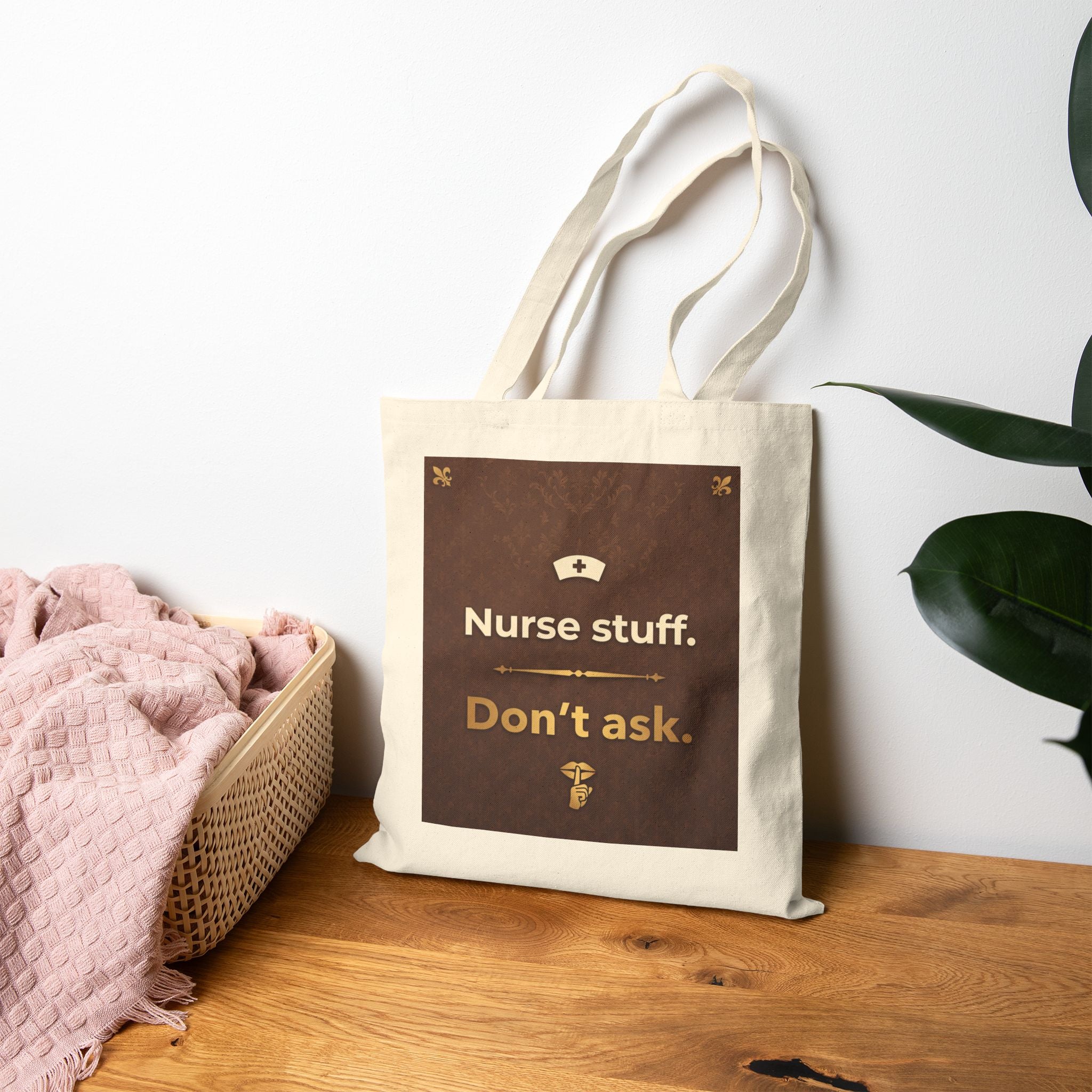 Nurse Tote Bag – Nurse stuff dont ask – Cotton Canvas Tote Bag for Nurses
