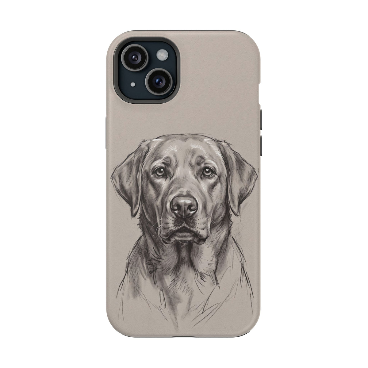 Charcoal Sketch Labrador Phone Case — Tough Magnetic Case with Wireless Charging