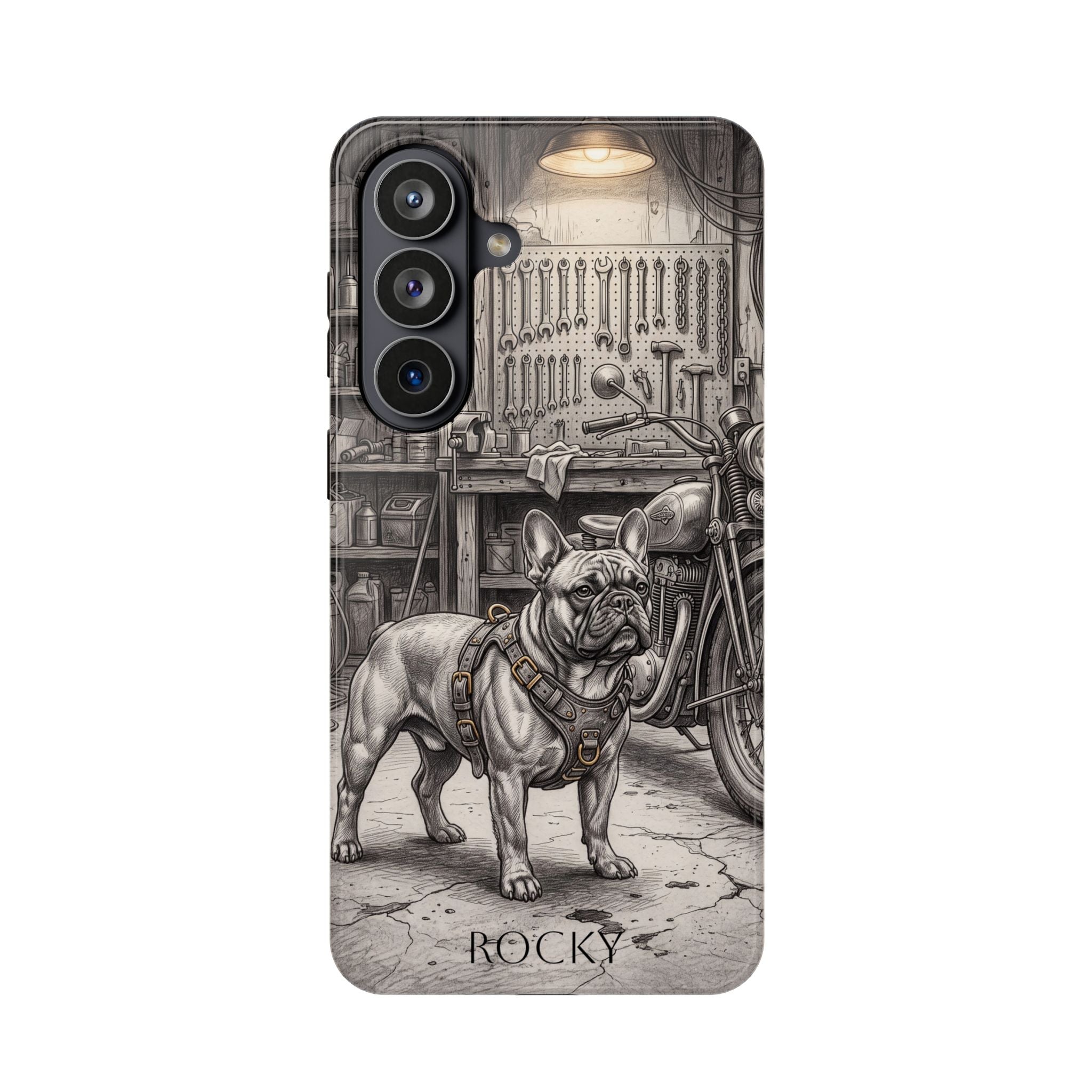 Personalized French Bulldog Vintage Street Phone Case — Wireless Charging Cover