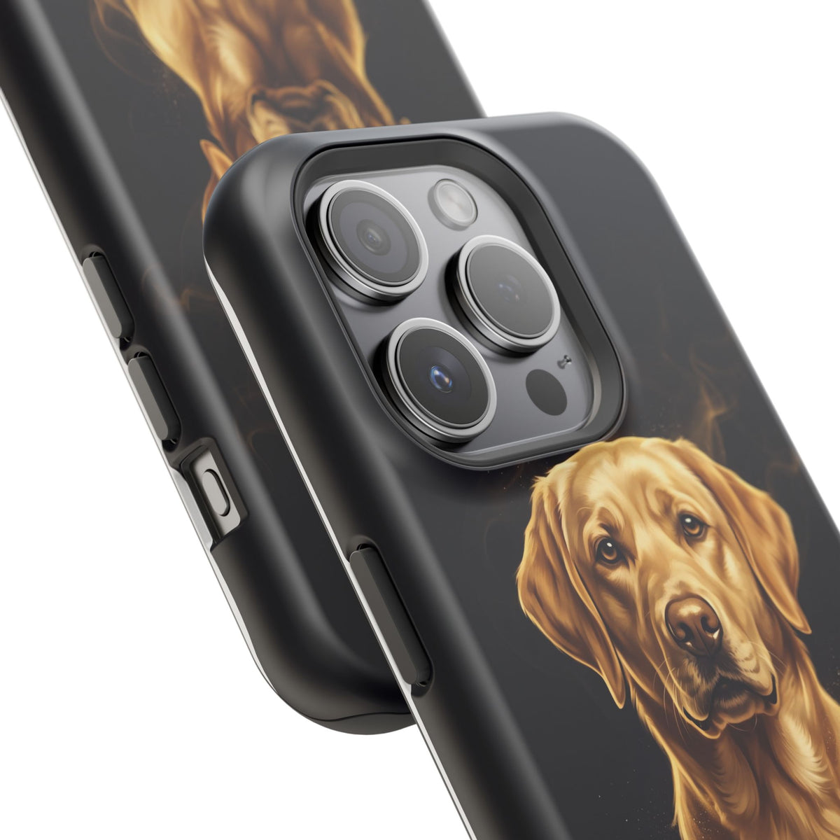 Personalized Gold Smoke Labrador Phone Case — Tough Magnetic Case with Wireless Charging