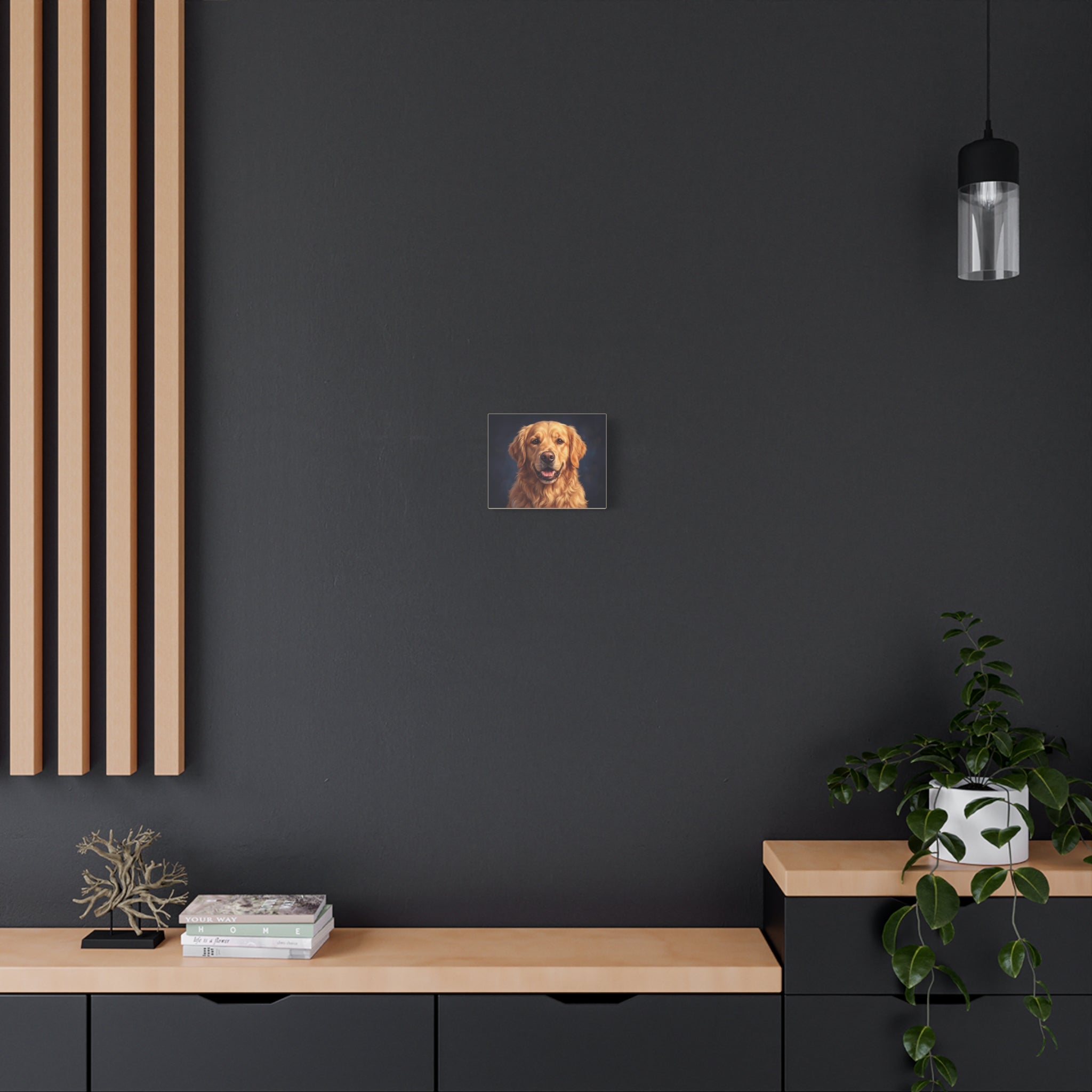 Golden Retriever Portrait Matte Canvas Wall Art