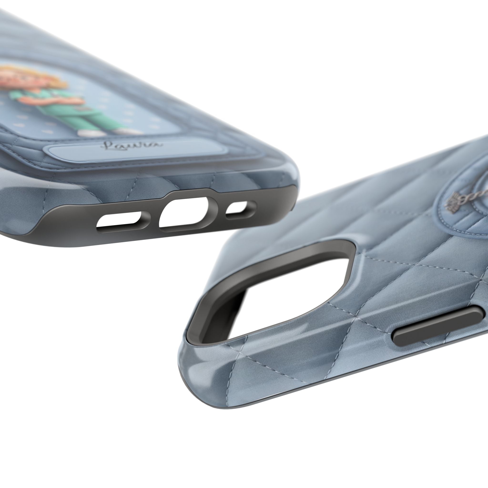 Personalized Quilted Nurse Phone Case — Wireless Charging Cover