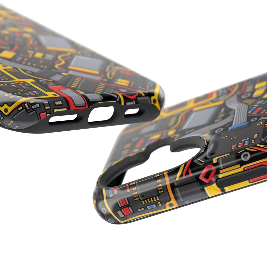 Voltage Board Phone Case — Yellow Circuit Wireless Charging Cover